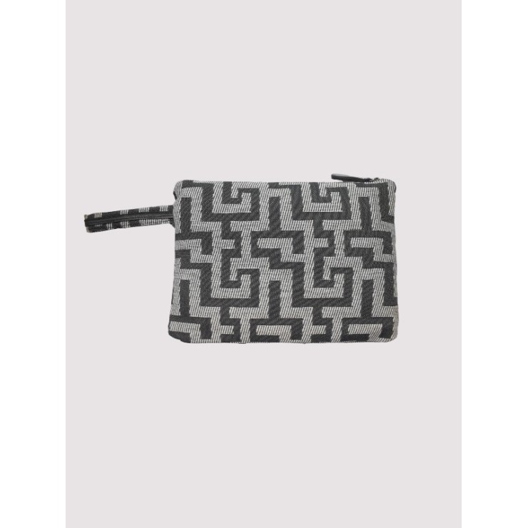 PETRA - CLASSIC Pattern - BOLD DIAGONAL - Εκρού/Μαύρο - Τσάντα Χειρός