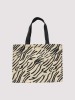 SHOPPER - ZEBRA Pattern - Μπεζ/Μαύρο - Τσάντα Shopper