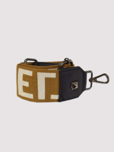 PLATON - RAFFIA - Tobacco - EL Strap - Shoulder Bag - EL LOGO - Gold/Ecru