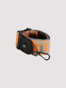 KRONOS - CLASSIC Pattern - Grey Diagonal/Black - EL Strap - Crossbody Bag - EL LOGO - Grey/Fluo Orange