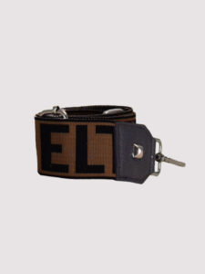 AMMOS - CLASSIC Pattern - Camel Diagonal - EL Strap - Shoulder Bag - EL LOGO - Brown/Black